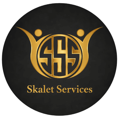 Gold Skalet Services logo on dark background